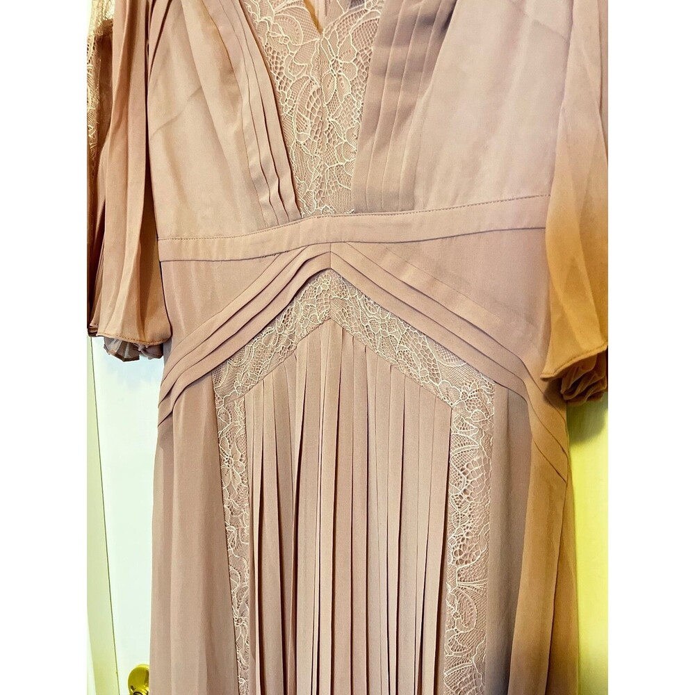Asos Dress Womens Sz 6 UK 10 Pink Blush Dusty Rose Lace Lined TALL - Picture 16 of 16